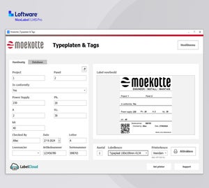 NiceLabel 10 LMS Pro applicatie voor het afdrukken van typeplaten en tags met variabele gegevens